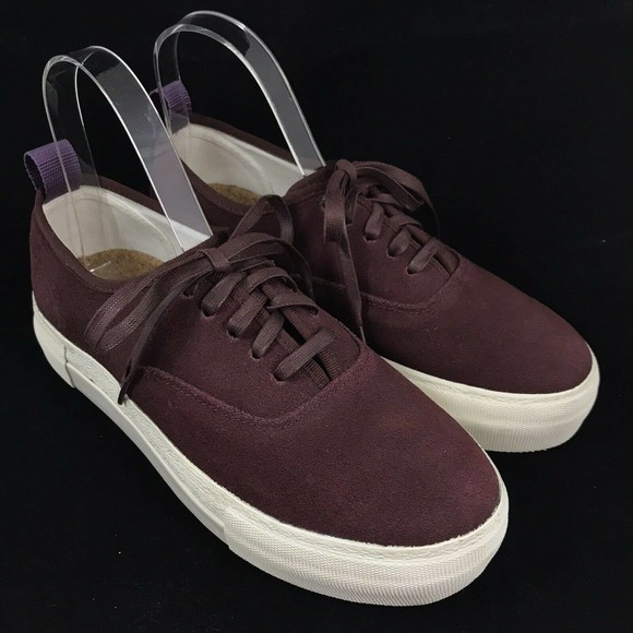 Eytys Mother Platform Sneaker Burgundy Suede Leather Lace‎ Up Shoes M7.5 W9 EU40 - Picture 2 of 10